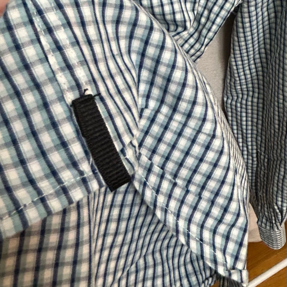 Kenneth Cole Men's Blue and White Checkered Shirt - 100% cotton - Picture 9 of 13